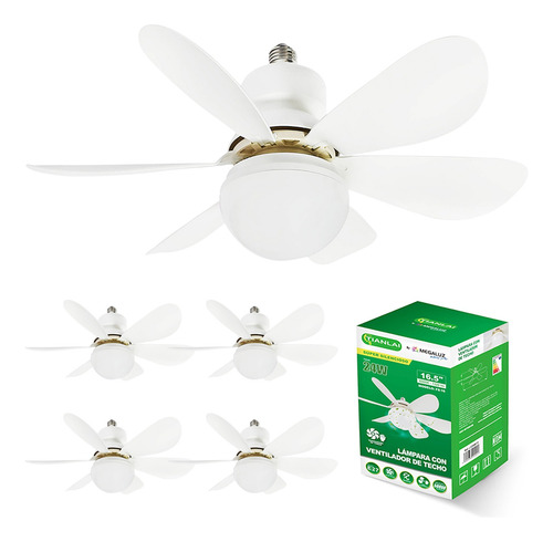 Abanicos De Techo Moderno Con Lampara Led 16.5pulgada 4pzs