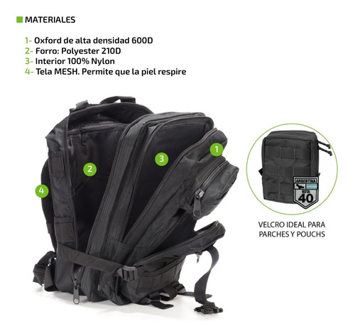 Imagen 4 de 8 de Mochila Tactica Mochilero 30 Litros Camping Trekking Montaña