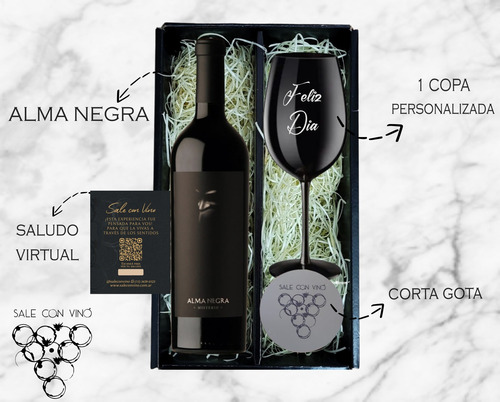 Regalo Box Alma Negra + 1 Copa Negra Grabada