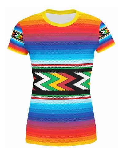 Playera Sublimada Full Print Dama Figuras Grecas 40  