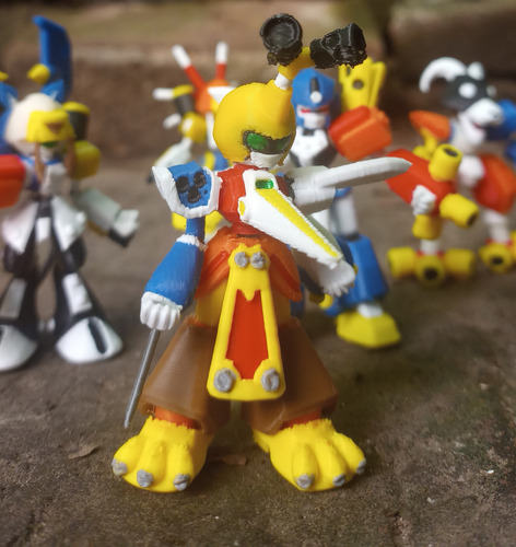 Medabots Warbandit Desarmable Figura Impresion 3d Pixelados_