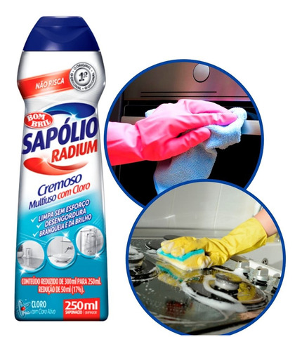 Sapólio Radium 250ml Multiuso Limpeza Cremoso Cloro Bombril