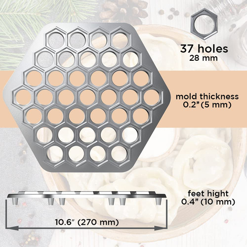 Molde Para Hacer Albóndigas Pelmeni De Aluminio Con 37 Orifi