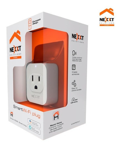 Imagen 2 de 9 de Enchufe Inteligente Wi-fi 110v Nexxt Control Por Voz 1250w