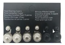 Comprar Pack 36 Pares Aros Mujer Doble Perla Acero Perla  Negro 