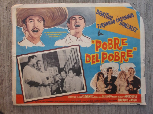 Vintage Lobby Card Demetrio Gonzales Pobre Del Pobre!