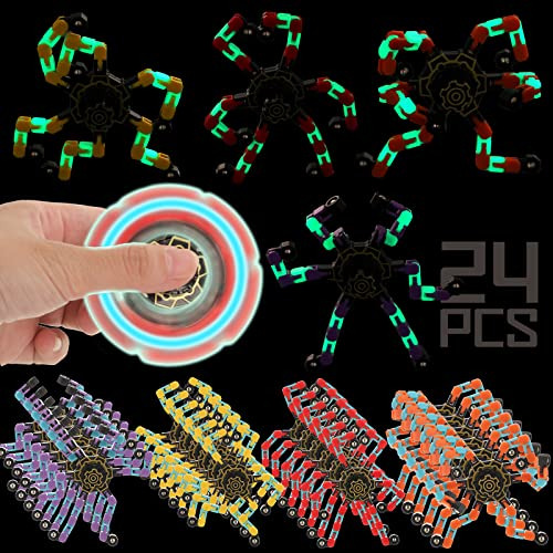 24 Pcs Sensory Fidget Toy Bulk, Glow In The Dark Finger...
