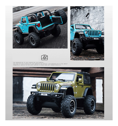 Jeep Wrangler Rubicon Miniatura Metal Coche Con Luz Y Sonido