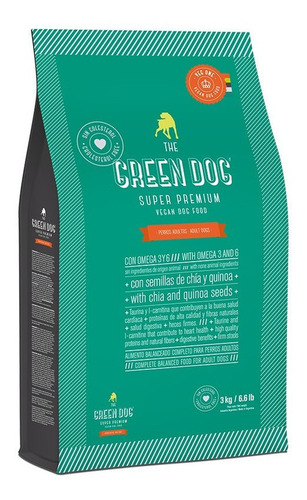 Alimento The Green Dog Super Premium X3kg