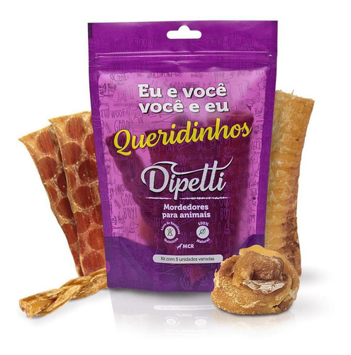 Petisco Queridinho Dipetti Pequeno - Kit 5 Unidades P/ Cães