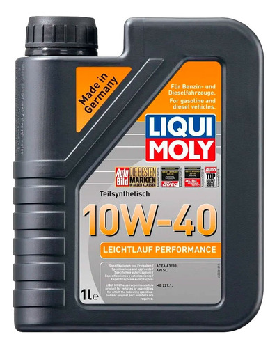 Aceite Liqui Moly Leichtlauf Performance 10w-40 X 1 Litro