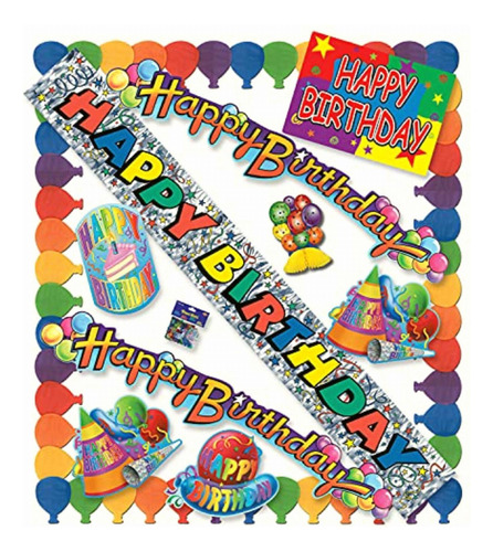 Beistle 55022 11-pack Happy Birthday Party Kit, Multicolor