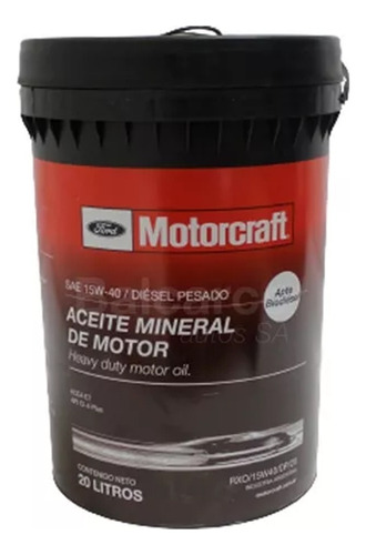 Aceite Mineral De Motor 15w40 20l Motorcraft Motores Diesel 