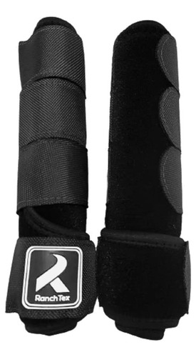 Espinilla protectora negra para caballos, par de neopreno