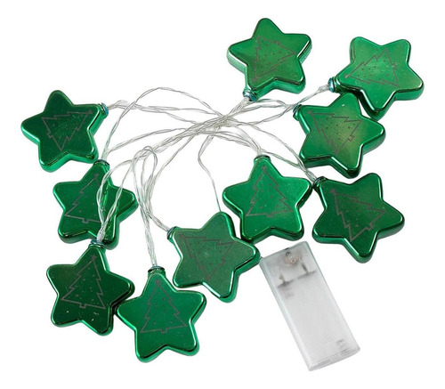 Cadena De Estrellas De Navidad, Adorno De Navidad Verde