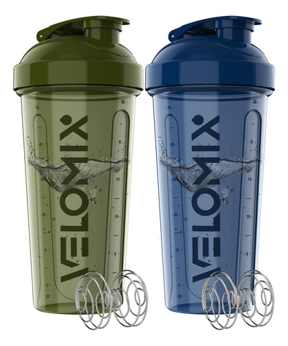 Velomix - Paquete De 2 Botellas Cocteleras De Proteínas De 2