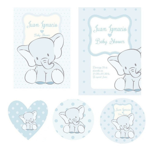 Kit Imprimible Elefante Bebe Candy Bar Promo 2x1