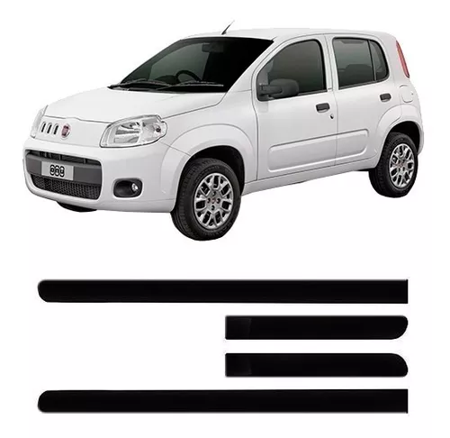 Jogo De Friso Lateral Borrachão Fiat Uno 2011 A 2018 Preto