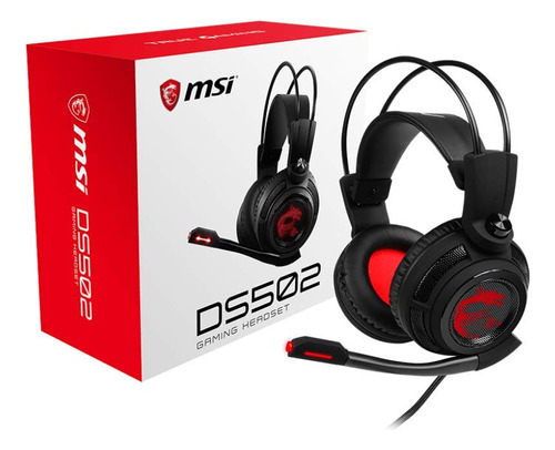 Auriculares gamer MSI DS 502 DS502 negro y rojo