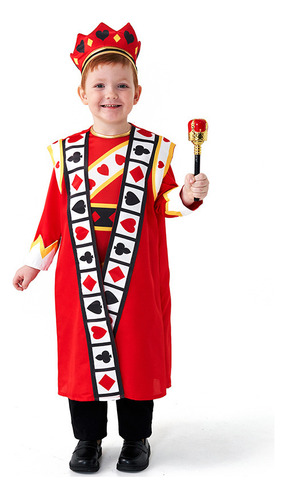Disfraz Infantil De Rey Rojo Del Reino Del Póquer