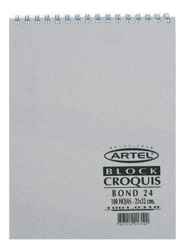 Croquera Artel 80hjs. De 21x32cm 80grs.