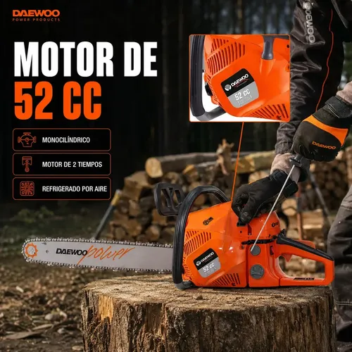 Motosierra a nafta Daewoo DAM 52cc DAM5220 2.7hp color | Cuotas