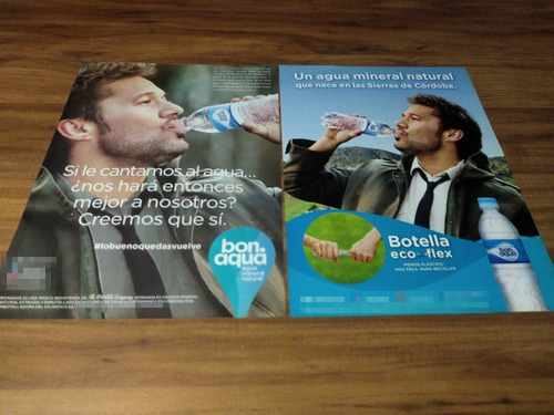 (pg124) 2 Publicidades Bon Aqua * Diego Torres