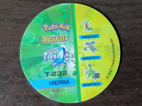 Tazo De Pokemón 4 Rockaleta #232 Grovyle Original Del 2008(: (Usado)