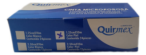 Cinta Microporosa Piel Quirmex 1.25 Cm X 10 M (48 Piezas)