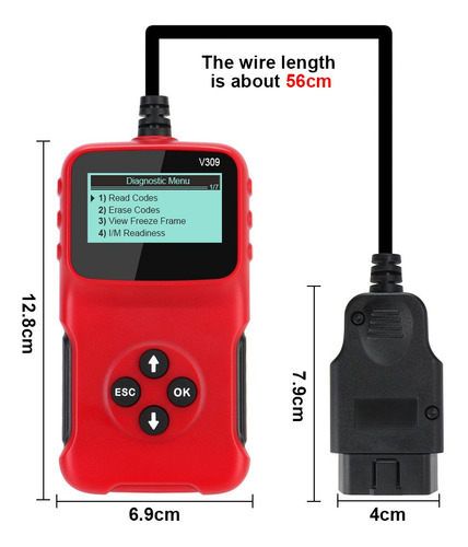 Imagem 8 de 8 de V309 Obd2 Ferramenta De Diagnóstico De Carro Apagar Código D