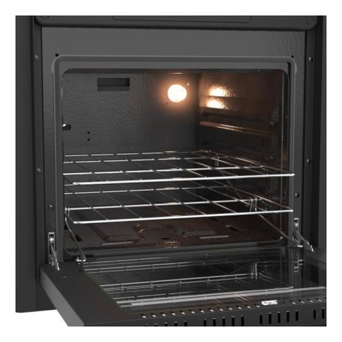 Imagem 4 de 4 de Fogão de embutir Venax Gaudí Prisma Vítreo gás engarrafado 4 queimadores preto 127V/220V porta com visor 51.3L