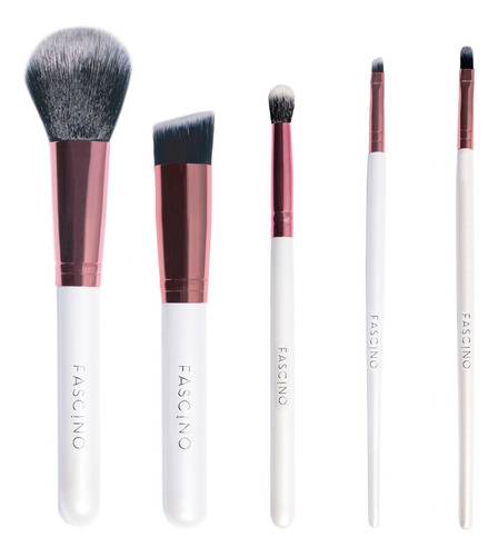 Imagen 1 de 9 de Set 5 Brochas Y Pinceles De Maquillaje Crueltyfree Fascino