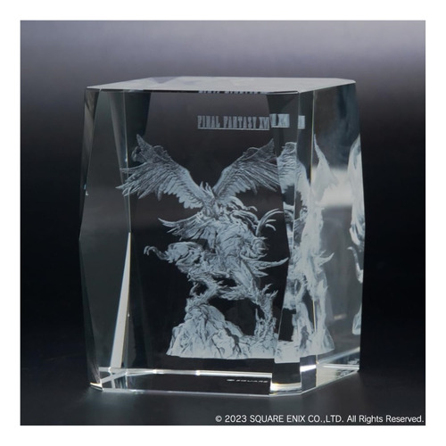 Final Fantasy Xvi 16 3d Crystal Glass Phoenix & Ifrit Laser