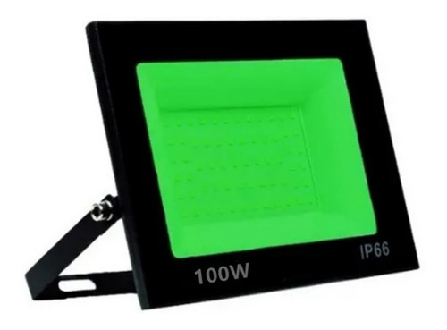 Refletor Led 100w Verde Ip66 Luminária Holofote Bivolt