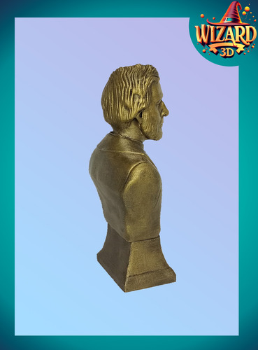 Busto Juan B. Alberdi - Pintado - Imp 3d Pedestal Bronce