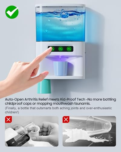 Dispensador De Enjuague Bucal Automático Para Baño, Capacida