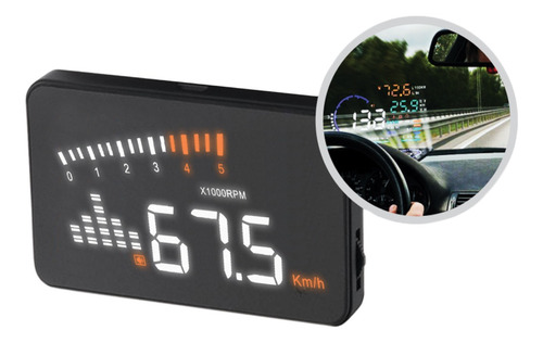 Imagem 2 de 4 de Velocímetro Digital Para-brisa Computador De Bordo Hud Obd