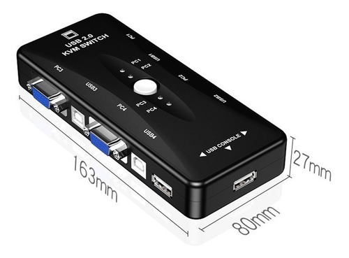 Chaveador Kvm Usb Vga Switch Para 4 Computado Tecladomouseus