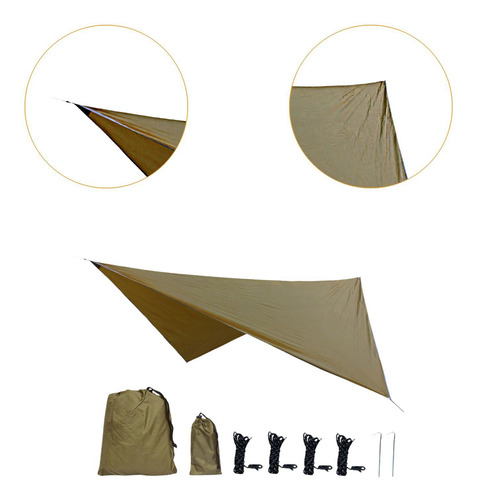 Toldo Para Hamaca De Lona Para Acampar, Fácil De Caqui