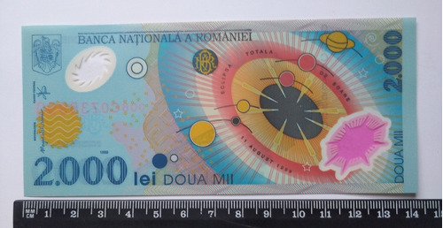 Rumania 2000 Leí 1999, Polímero, Conmemorativo, Unc