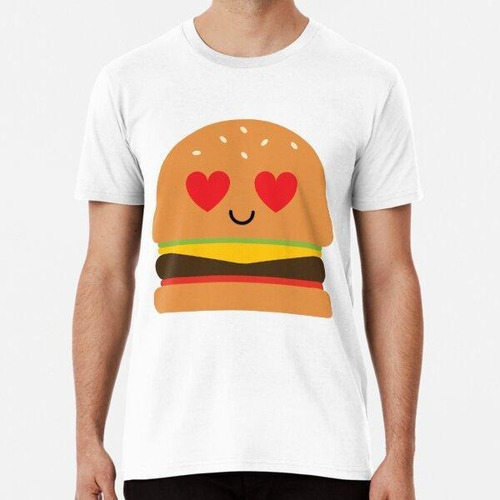 Remera Burger Emoji Corazón Y Love Eye Algodon Premium 