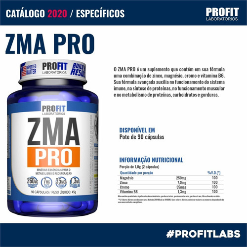 Imagem 3 de 4 de 2x Pré Hormonal Testosterona Zma Pro C/ Cromo 90cap - Profit