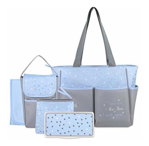 Pañalera Bolsa De Pañales Tote Set De 5 Piezas Con Sol, Lu