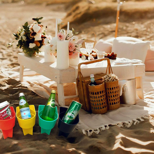 Portavasos De Playa Con Bolsillo Portavasos De Arena Multifu