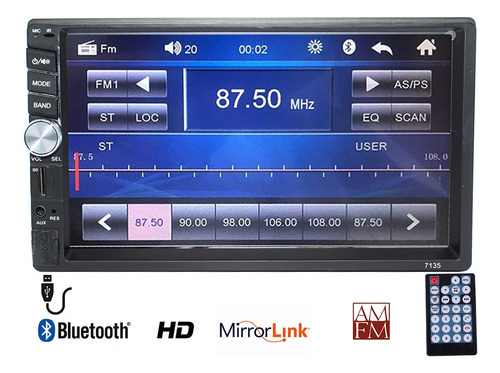 Imagen 1 de 7 de Radio Auto Am/fm/bluetooth/mirror Link