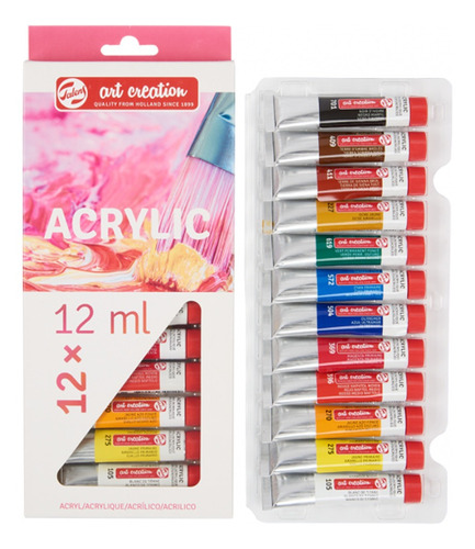 Acrílicos Art Creation Set 12 Colores 12ml Color Multicolor