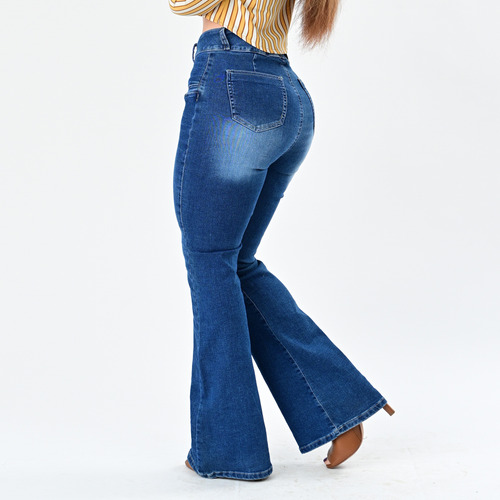 Pantalon Acampanado Colombiano De Dama Con Stretch Itzi 562