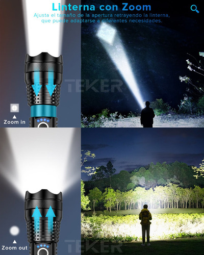 Lámpara Táctica Led 32000lm Usb Recargable 8000mah