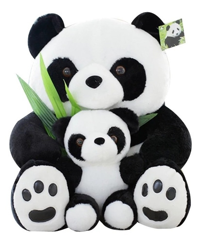 Oso Panda Bebé Y Mamá 2 Muñecos Peluches Hermosos!