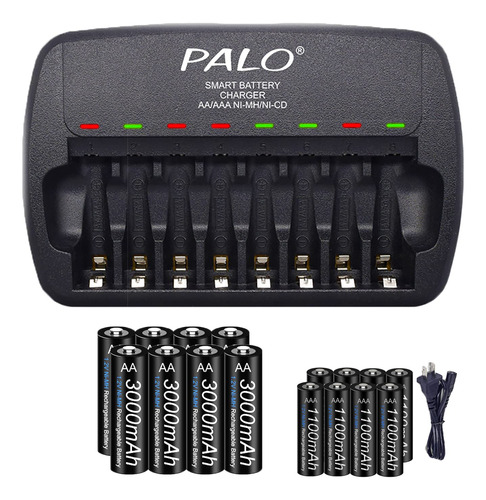 Palowextra Baterias Recargables Aa Y Aaa Con Cargador, Paque